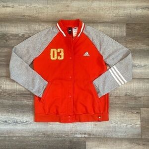 Adidas Red Varsity Track Jackets Gold Foil Small